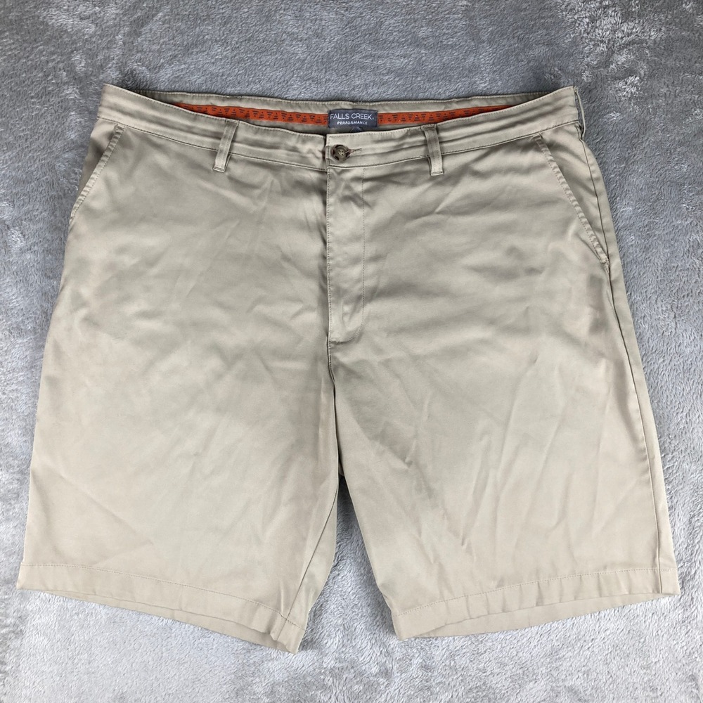 Falls Creek Performance Shorts Khaki Casual Comfort Stretch Mens Size‎ 42